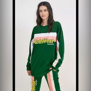 GCDS Wear Milano Green Pink Colorblock streetwear Pullover FW18 Men’s XL